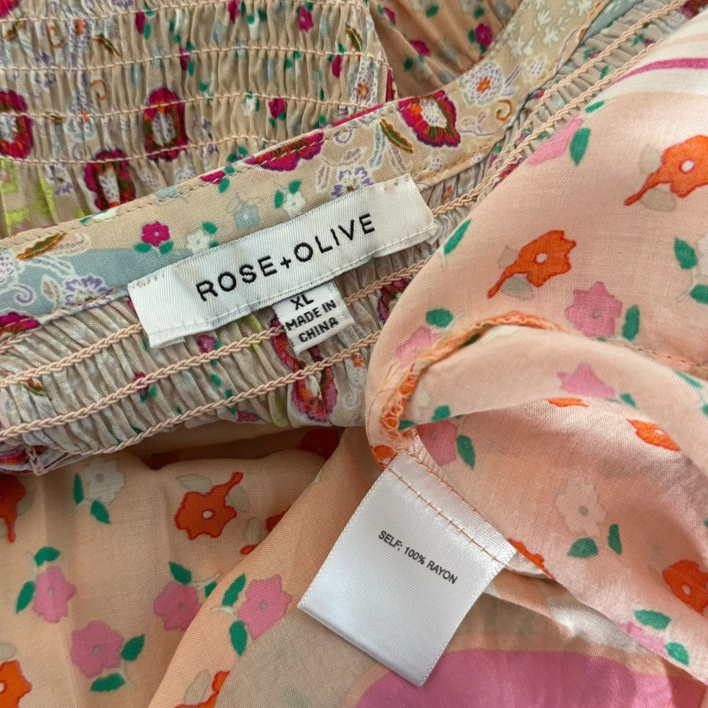 Rose+Olive Floral Patchwork Tunic‎ Top Womens XL … - image 7